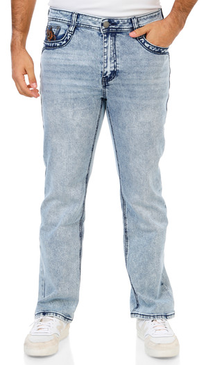 Thumbnail 2: F & R Denim  Men's Acid Wash Skinny Jeans  