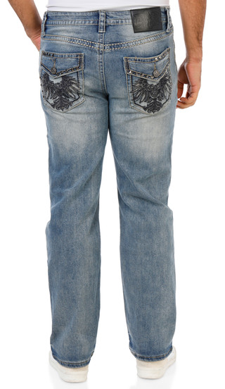Thumbnail 1: F&R Denim  Men's Dark Wash Skinny Jeans  