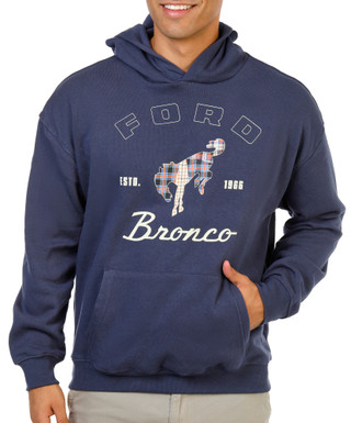 Thumbnail 1: Ford Men's Plaid Horse Bronco Kangaroo Pocket Hoodie 