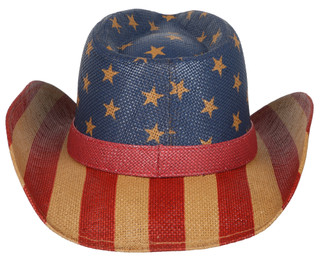 Thumbnail 2: MADD HATTER Women's Vintage Americana Straw Cowboy Hat 