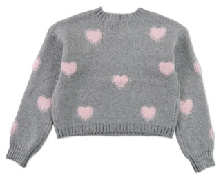 Thumbnail 2: No Comment Girls Girls Soft Cozy Hearts Sweater 