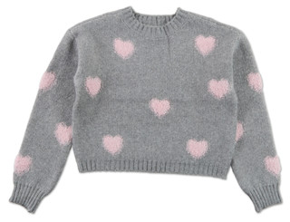 Thumbnail 1: No Comment Girls Girls Soft Cozy Hearts Sweater 