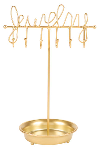 Thumbnail 1: Jewelry Stand with Hooks & Tray 
