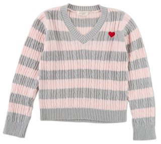 Thumbnail 1: No Comment Big Girls Embroidered V-Neck Sweater 