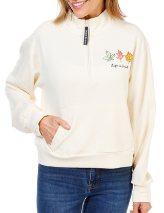 Thumbnail 1: Life is Good Women's Long Sleeve Quarter Zip Pullover 
