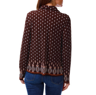 Thumbnail 2: Adrianna Papell Women's Long Sleeve Printed Button Front Top 