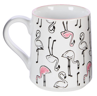Thumbnail 2: Spectrum Designz 18 oz Flamingo Print Mug  