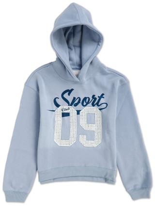 Thumbnail 1: No Comment Girls Girls Sport 09 Rhinestone Embellished Hooded Sweatshirt 