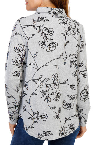 Thumbnail 2: Zac & Rachel Women's Long Sleeve Floral Print Button Top 