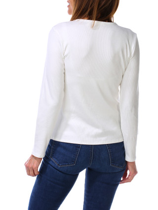 Thumbnail 2: Cyrus Women's Long Sleeve Crew Neck Ribbed Top 