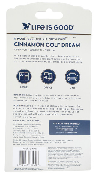 Thumbnail 2: Life is Good 6 Pk Scented Gold Dream Americana Air Fresheners  