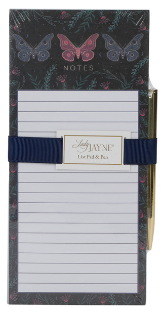 Thumbnail 1: Lady Jayne LTD Floral Butterfly Magnetic Notepad w/ Pen  