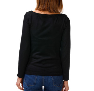 Thumbnail 2: Cyrus Women's Ribbed Long Sleeve Boat Neck Top 
