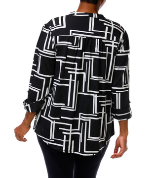 Thumbnail 4: Cocomo Women's Plus 3/4 Sleeve Front Pleat Top 