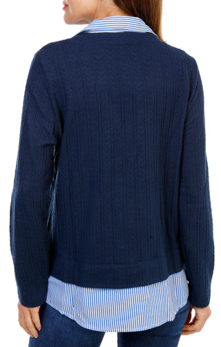 Thumbnail 2: Zac & Rachel Women's Layered Cabled Knit Cardigan Top 