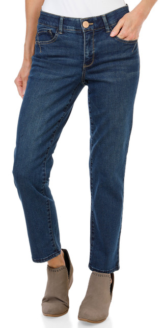 Thumbnail 1: Democracy Women's Petite Stretch Waist Straight Jeans 