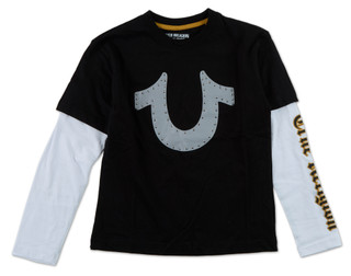 Thumbnail 1: True Religion Boys Long Sleeve Studded Logo Shirt  