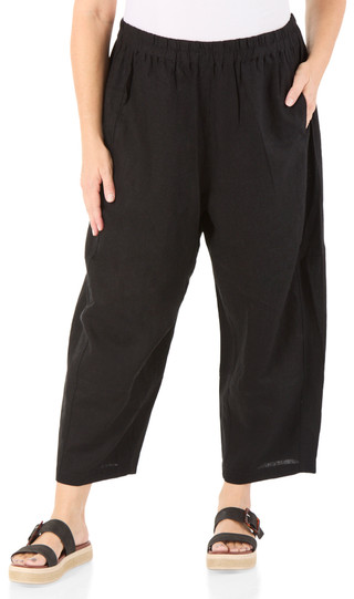 Thumbnail 1: MAX STUDIO Women's Plus Linen Crop Pants 