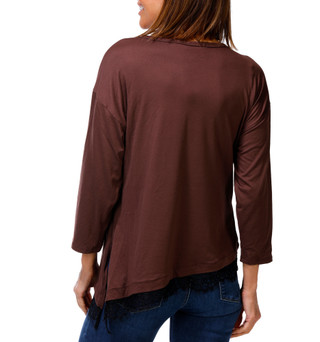 Thumbnail 2: Good Days Only Women's Long Sleeve Lace Hem Top 