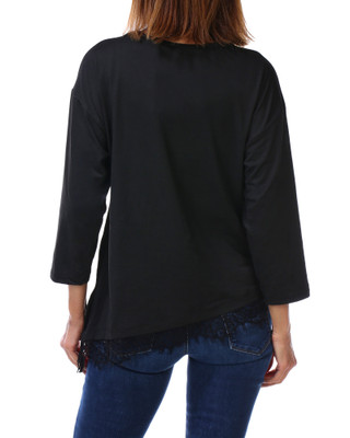 Thumbnail 2: Good Days Only Women's Long Sleeve Lace Hem Top 
