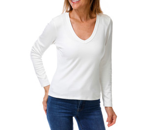 Thumbnail 1: Cyrus Women's Long Sleeve  V-Neck Top  