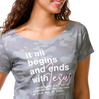 Thumbnail 2: Organic Generation Juniors Jesus Psalm Boat Neck Tee 