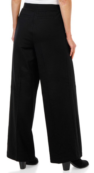 Thumbnail 2: Nicole Miller Women's Wide Leg Front Seam Pants with Button Detail 