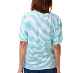 Thumbnail 2: Stella Parker Women's Split Neck Elbow Sleeve Top 