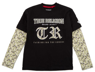 Thumbnail 1: True Religion Big Boys Long Sleeve Logo Graphic Tee 