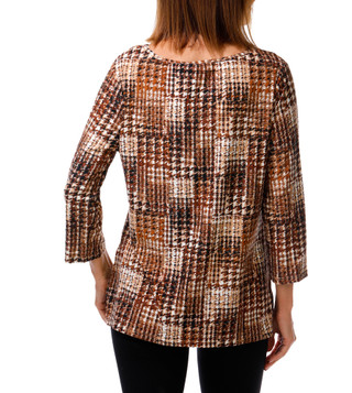 Thumbnail 2: Emily Daniels Women's 3/4 Sleeve Printed Knit Top 