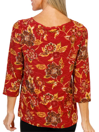 Thumbnail 2: Emily Daniels Women's 3/4 Sleeve Printed Knit Top 