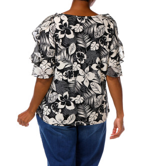 Thumbnail 3: Gloria Lance Women's Plus Floral Print Top  