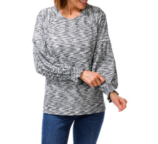 Thumbnail 1: Zac & Rachel Women's Melange Print Puff Sleeve Top 