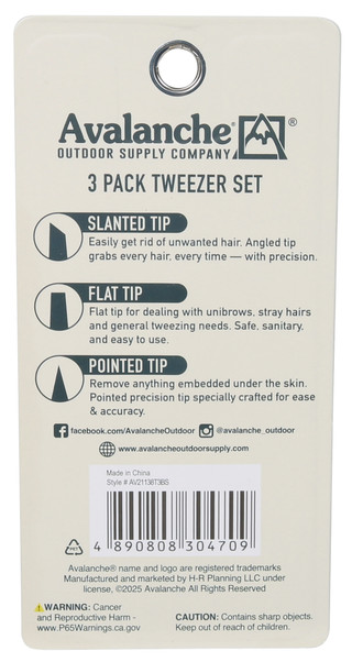 Thumbnail 2: AVALANCHE 3 Pk Tweezer Set  