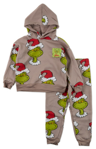 Thumbnail 1: THE GRINCH Little Boys 2 Pc Grinch Print Pants Set 