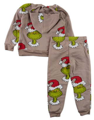 Thumbnail 2: THE GRINCH Little Boys 2 Pc Grinch Print Pants Set 