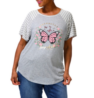 Thumbnail 1: Exclusive One Women's Plus Butterfly Graphic Top  