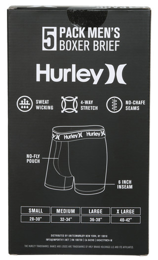 Thumbnail 2: Hurley Men's 5 Pk Boxer Briefs 