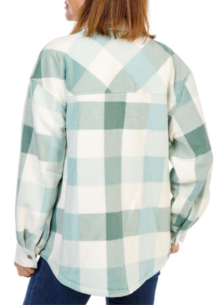Thumbnail 2: Salt Life Women's Microfleece Sherpa 4 Pocket Snap Up Shacket 