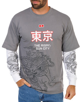 Thumbnail 2: Eighty Eight Men's Long Sleeve Graphic Twofer Tee 