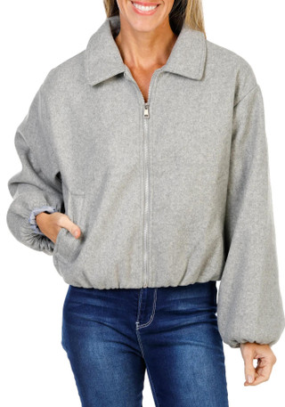 Thumbnail 1: Ci Sono Women's Bubble Hem Bomber Jacket 