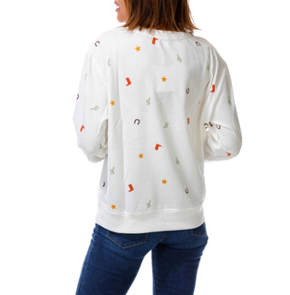 Thumbnail 2: NUCO Women's Long Sleeve Crew Neck Printed Top 