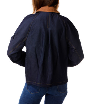 Thumbnail 2: Nicole Miller Women's Contrast Corduroy Collar Denim Jacket 
