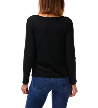 Thumbnail 2: Cyrus Women's Ribbed Long Sleeve Scoop Neck Top 