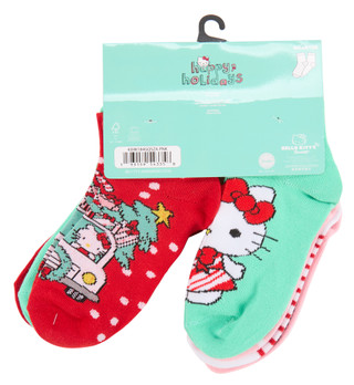 Thumbnail 2: Sanrio Girls 8 Pk Hello Kitty Christmas Quarter Socks 