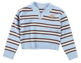 Thumbnail 1: No Comment Big Girls Embroidered Collar Sweater 