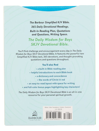 Thumbnail 2: Barbour Publishing The Daily Wisdom For Boys Devotional Bible  