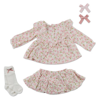 Thumbnail 2: FLORAL THREADS Baby Girls 4 Pc Skirt Set with Socks & Hair Clips 
