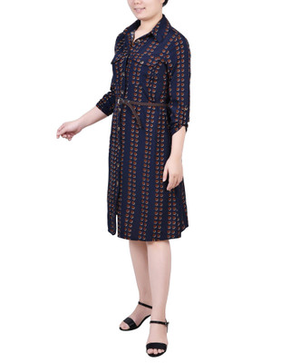 Thumbnail 3: NY COLLECTION NY Collection Petite 3/4 Roll Tab Sleeve Shirtdress 