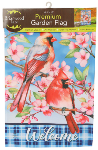 Thumbnail 1: BRIARWOOD 12x18 Cardinal Welcome Garden Flag 